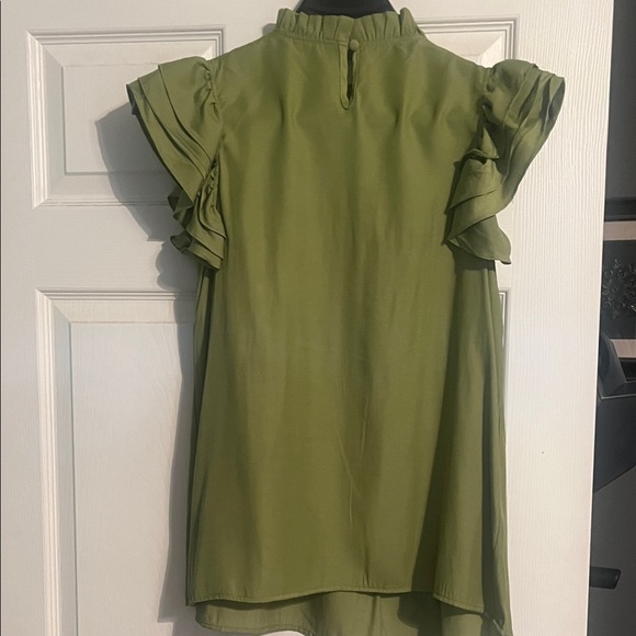 Green Ruffled Blouse - Picture 4 of 5